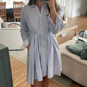 french connection blue striped collar dress